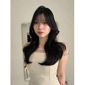 ロングレイヤーフェイスレイヤーくびれヘアディープグレージュ