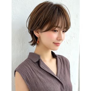 ショートウルフ 丸み 美人ショート 前髪 赤み消し 40代