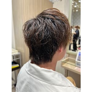 無造作マッシュメンズショート☆夏カラーデジタルパーマ