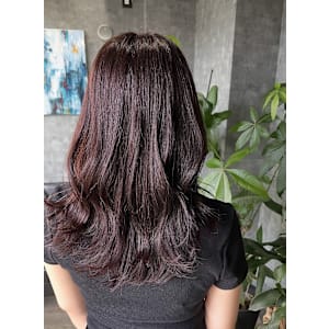 ラベンダーブラウン/艶感カラー/ミディアム/ロング