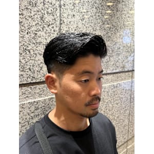 銀座　理容室　barber サイドパート　