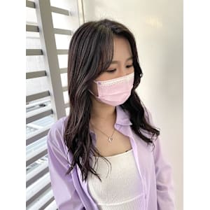 顔まわりレイヤー×ラベンダーアッシュ