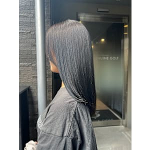 艶髪セミロング×マットグレージュ