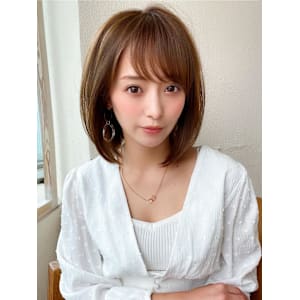 30代40代ぎりぎり結べる切りっぱなしボブ/タッセルカット