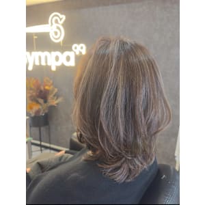 ミディアム/レイヤー/ハイライト/白髪ぼかし