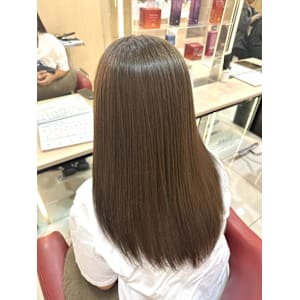 透明感カラー/ブリーチなしWカラー/髪質改善/伊勢原