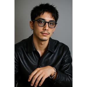 サーフカール&ブルーブラック　フェザーパーマ