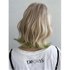 エンドカラー/エンドカラーグリーン/ホワイトブロンド