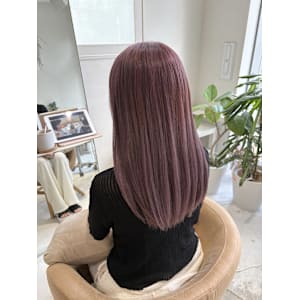《花屋併設の美容院》ダブルカラー×ピンクパープル