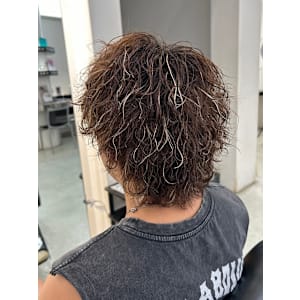 サーフカール ブラウンカラー 金メッシュ