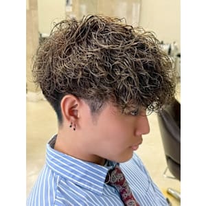 波巻きスパイラルパーマ波巻きパーマメンズマッシュ