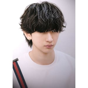 緩めシャドウパーマ波巻きパーマツイストスパイラルパーマ