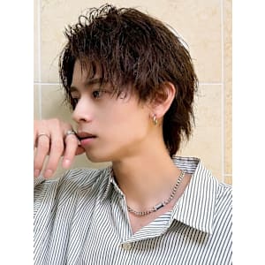 シャドウパーマメンズマッシュウルフ