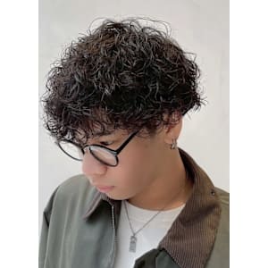 緩めシャドウパーマ波巻きパーマツイストスパイラルパーマ