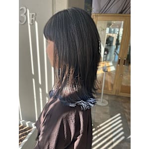 ボブ　裾カラー　透明感カラー