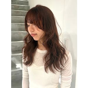 【YOKE】オレンジブラウンブリーチなしダブルカラーレイヤー