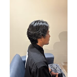 大人メンズミディアムスパイラルパーマメンテナンスカット