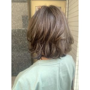 ボブ/酸性デジタルパーマ/オリーブベージュ/イルミナカラー