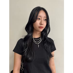 レイヤーカットコテ巻きブルーブラック