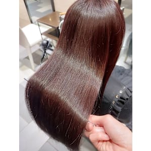 縮毛矯正×レッドブラウン