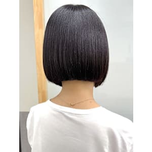 ミニボブ*大人ボブ*切りっぱなしボブ*髪質改善*黒髪