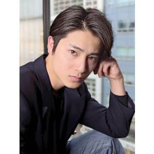 メンズカット/アップバング/ビジネスマン/黒髪
