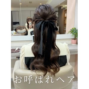 お呼ばれヘア/ヘアセット/ヘアアレンジ/結婚式/ドレス