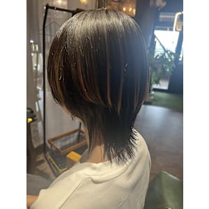 ウルフカット　縮毛矯正