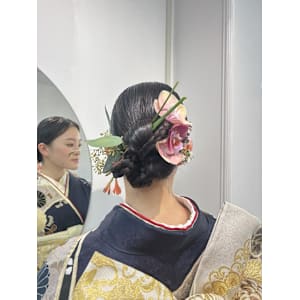 生花ヘアアレンジ/卒業式ヘアアレンジ/袴ヘア/パールヘア