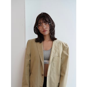 レイヤーカット/ミディアムヘア/ラベンダーブラウン