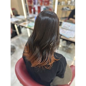 透明感カラー/ブリーチなしWカラー/髪質改善/伊勢原