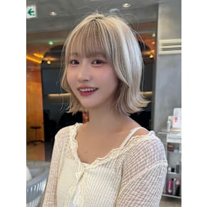 レイヤーボブ×ハイトーン[心斎橋/髪質改善]