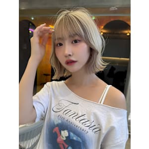 レイヤーボブ×ハイトーン[心斎橋/髪質改善]