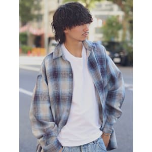 メンズパーマ　メンズヘア　マッシュウルフ　波巻きパーマ