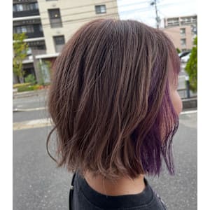 インナーカラー　ボブ