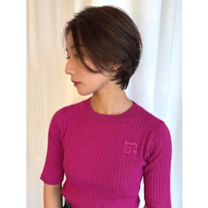 【MICHI 富田店　古作蓮】顔周りカット ブラウンカラー