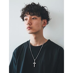 ツイストスパイラルパーマ ツーブロック マッシュ 20代