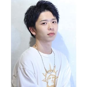 メンズショート　アップバング　