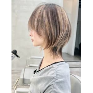 コントラストハイライト×ネオウルフ　ウルフカット　ウルフ