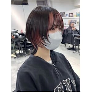 【ショートウルフ】インナーカラー　ブリーチ