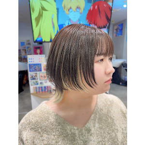 ウルフカット インナーカラー ケアブリーチ 推しカラー