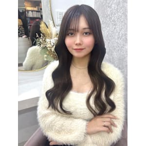 ミディアム/暗めカラー/デザインカラー/フェイスフレーミング