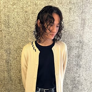 メンズミディアムウルフ/スパイラルパーマ