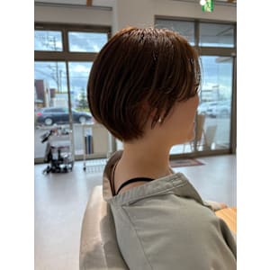 福井大和田/丸みショート/ブリーチなしベージュカラー