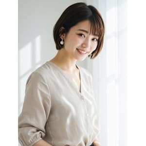 ショートボブ 顔周りカット 前髪カット ブラウンベージュ