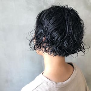 ボブ・パーマ・黒髪