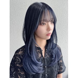 ネイビーブルー/ブルーブラック/暗髪/黒髪アッシュ/ネイビー