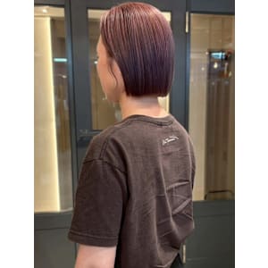 カシスブラウン 大人ショート ぱつっとボブ 髪質改善 30代