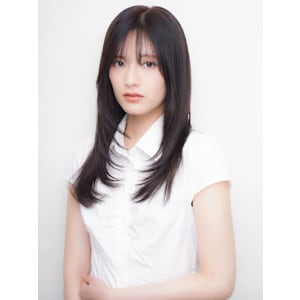 レイヤーカット ワンカール 顔周りカット 暗髪カラー 20代