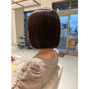 福井大和田/ボブ/ブリーチなしダブルカラー/ピンクカラー